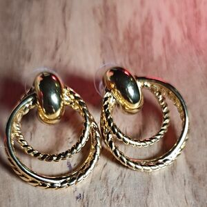 House of Harlow 1960 Gold Double Hoop Earrings